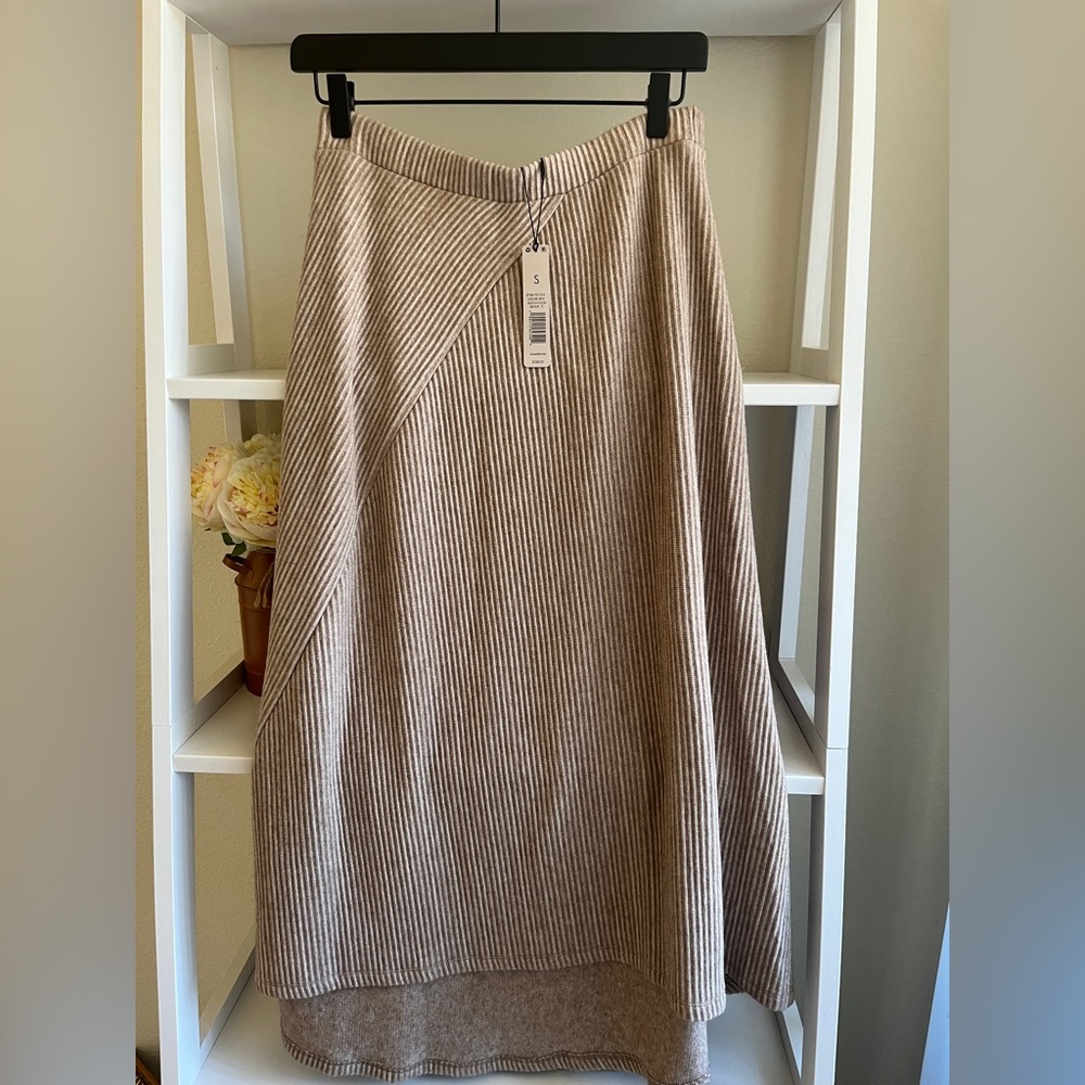 Nic & Zoe Asymmetrical Knit Midi Skirt, size S, NWT